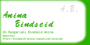 anina bindseid business card